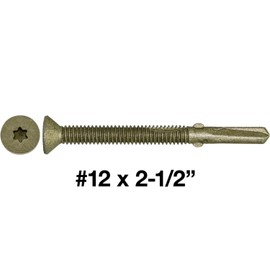 Jake Sales #12x2-1/2 Reamer Tek Torx/Star Head Self-Drilling Wood to Metal Screws - for Flatbeds, Trailers or Fastening Wood to Steel - T30 Torx Screw Head (5 POUNDS 275 Approx. Screw Count)