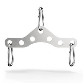 J Bryant Stainless Steel Double to Single Pulley Adapter Plate – Gym Cable Machine Connector with 3 Carabiners for Lat Pulldown, Triceps, Biceps & Functional Training