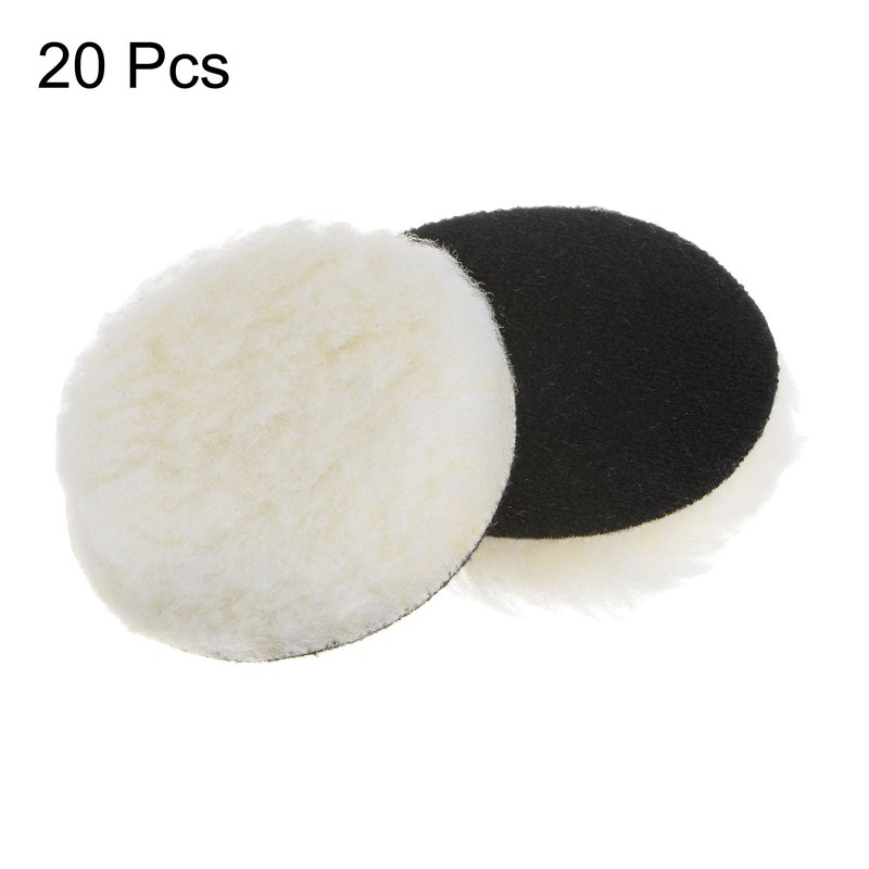 HARFINGTON 20pcs Wool Buffing Pads 3 Inch Polishing Pad Polishing