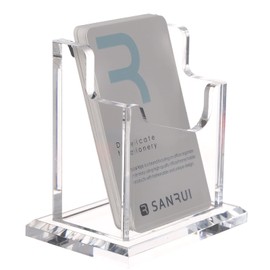 SANRUI Acrylic Business Card Stand Business Card Holder Vertical Organizer Fits 50-60 Business Cards