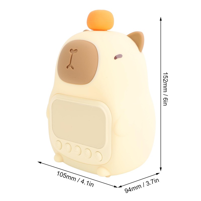 Cute Capybara Alarm Clock Night Light, for Kids and Adults,