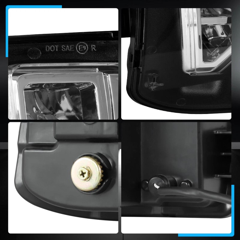 Mayello Pair For 2016-2018 Chevy Silverado 1500 LED Smoke Bumper