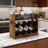 3-Tier Countertop Wine Rack, Coffee Syrup Rack Organizer With Drawer