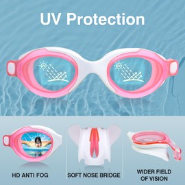 DIZOKIZO Swimming Goggles UV Protection Anti-Fog Waterproof Swim Goggles Easy to Adjust for Adult Men Women