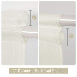 MIULEE Sidelight French Door Curtains Set of 2, Light Filtering Window Treatment for Narrow Glass Door 25 x 72 Inches with Tieback, Ivory