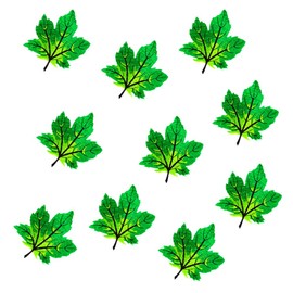 12 Pack Assorted Colorful Maple Leaves Patches Iron on Patches Embroidered Applique Motif for DIY Embellishments (Green)