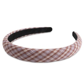 SXQLYH Headband Padded Checked Fabric Headband - Padded Women's Hair Accessories Fabric Hair Band Headbands Wide Padded Headband for Women Girls (Purple, 2.2 cm)