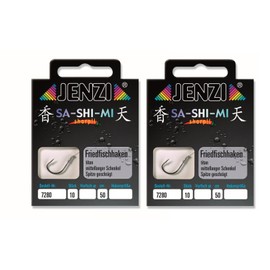 Set of 2 packs of tied coarse fish hooks from Jenzi (20 pieces), 50 cm hook size 2, 4, 6, 8, 10, 12 & 14 depending on selection + free Petri Heill! sticker (hook size 12)