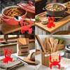 Red Crab Spoon Holder Rest,with one Bamboo Spoon,2-in-1 - Steam