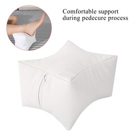 3 Colors Nail Care Pillow, Soft PU Hand & Foot Rest Pillow for Manicure Pedicure Nail Care, Arm Rest Hand Rest Pillow for Home and Beauty Salon Use(White)