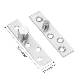 sourcing map 2 Pcs Invisible Door Pivot Hinge, Hidden Door Hinge, 180 Degree Rotation Concealing Hinge for Secret Door, Bookcase, Swinging Door, 2.95 Inch