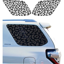 Compatible with Toyota 4Runner 2010-2023 | Precut Leopard Cheetah Print Window Decals | Both Side | Proudly Made in The US | Matte Black