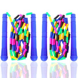 Jump Rope,2 Pack Long Jump Rope,Dutch Jump Ropes Long Rope Fitness Workout Tangle for Game/Skipping Rope Multiplayer Group (9.1 FT for Each Jump Rope) (Blue)