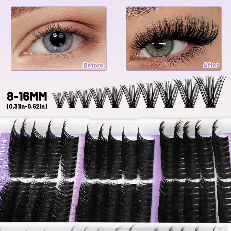 Pestañas Extensions Kit 570pcs D 8-16 Mm Mixtas