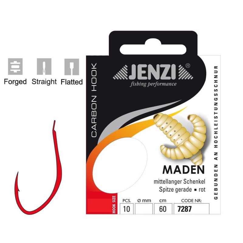 Set: 2 packs of tied maggot hooks by Jenzi, (20