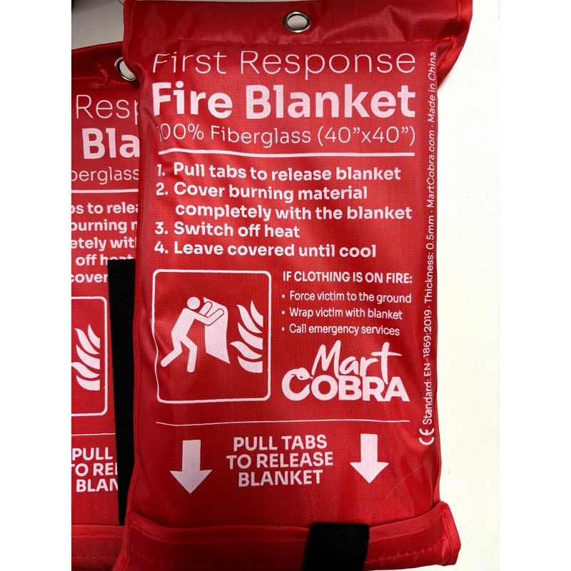 Mart Cobra 2 PACK FIRE BLANKET Fiberglass Cobra Emergency Home