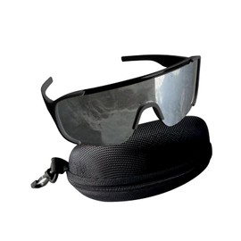 Cycling Sunglasses for Men and Women, Lightweight Mirrored Sports Glasses UV400 Protection, Eyewear for Running Hiking Beach (Black-1PCS)