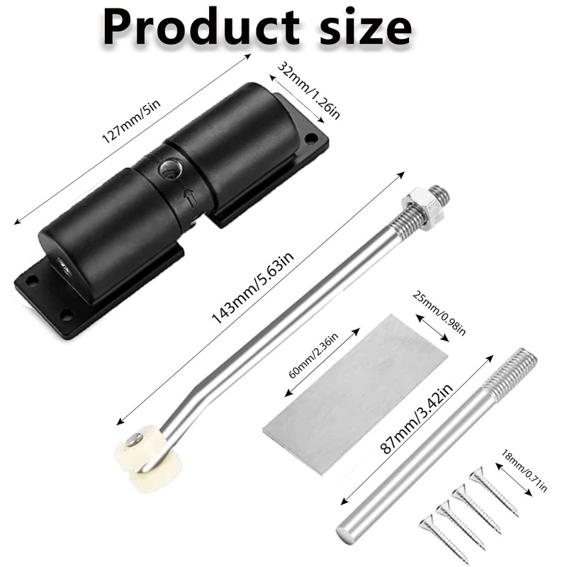 Automatic Door Closer, Zinc Alloy Safety Spring Door Closer Adjustable