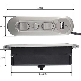 Great Furniture Deal Hand Control Handset with 5 Button 5 pin 2 Connection for Dual Moto Lift Chairs Power Recliner Replacement Parts - KDH127H-001, Silver