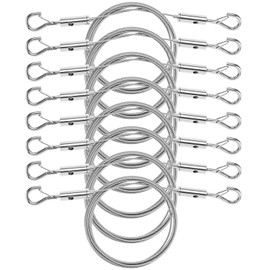 QWORK Picture Hanging Kit, 8 Pcs 6.6 ft Adjustable Mirror Frame Hanging Wire Kit, 304 Stainless Steel Cables with Hooks, Supports Up to 66 lbs