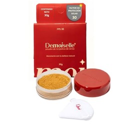 Demoiselle Polvo de Arroz Facial Suelto Traslúcido Oscuro Canela con FPS 30  Acabado Mate  Control de Brillo y Grasa  30 g                            
