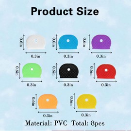 8 Pcs Key Covers, Key Caps Covers Caps Key Toppers Tags Set Flexible Key Covers Coloured Key Identifiers Caps Colour Key Caps Key Cap Label for Easy Identifying House Door Keys, 8 Assorted Colors
