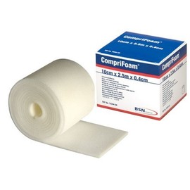 Comprifoam Bandage 10 cm (3.9 in.) X 2.5 meters X 0.4 cm/White/
