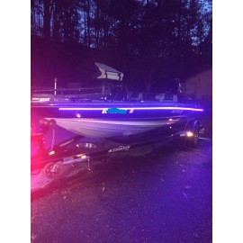 BRIGHT NIGHT FISHING Lights 26 ft UV LED Strip Black Light Night Fishing Ultraviolet Boat 12v DC BLACK PCB