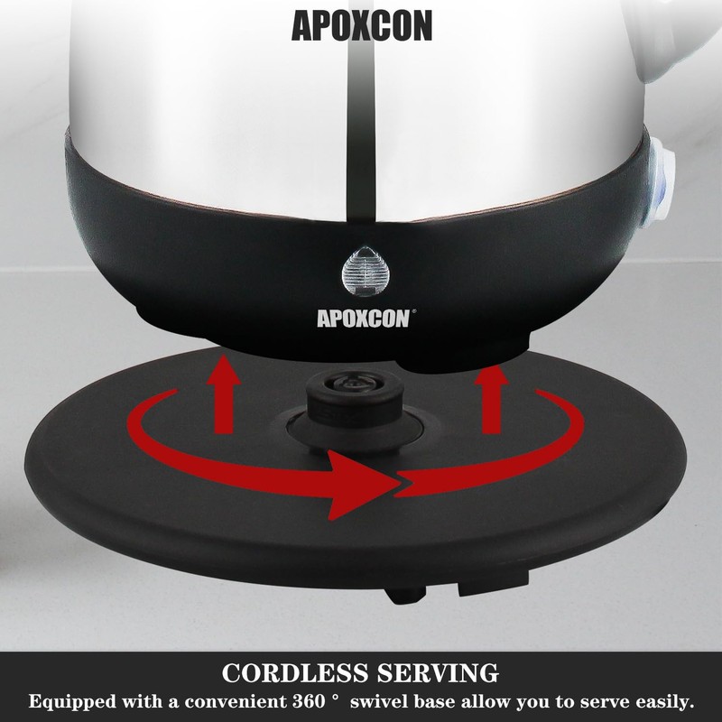 APOXCON Electric Coffee Percolator Stainless Steel Coffee Maker with Clear