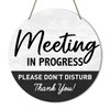 Do Not Disturb Sign And In Meeting Door Hanger, Quiet