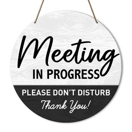 Do Not Disturb Sign And In Meeting Door Hanger, Quiet DND Office Door Sign for Privacy, Conference Room, Focus Time, Meeting In Progress