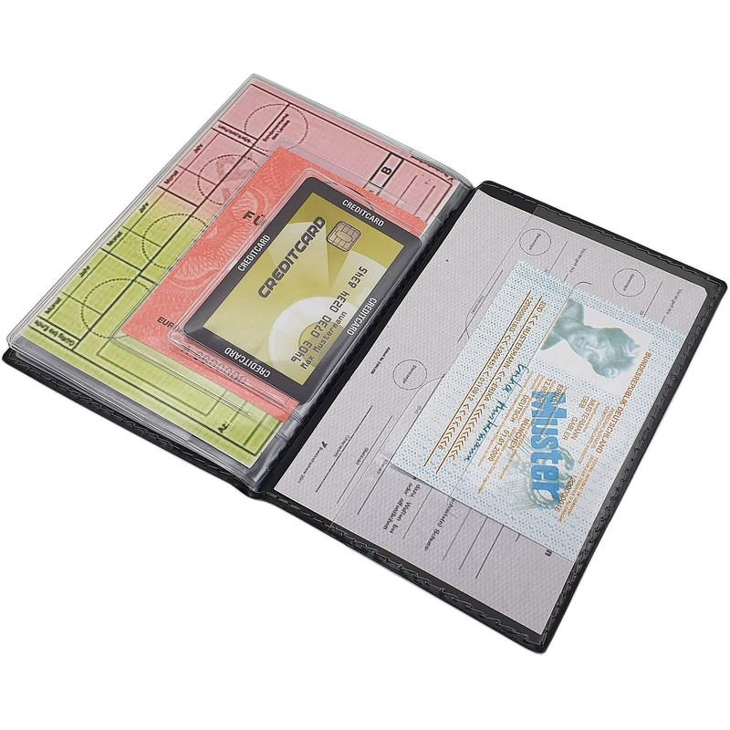 myledershop Large Elegant ID Folder 18 Compartments MJ-Design-Germany Made in