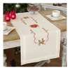 Vervaco Embroidery: Runner: Poinsettia & Ribbon, 100% Cotton, Multi-Colour, 40