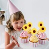 Decoración para cupcakes, diseño de girasol, 60 unidades, decoración para