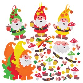 Baker Ross FX560 Autumn Gnome Mix & Match Decoration Sets - Pack of 8, Autumn Decorations for Kids