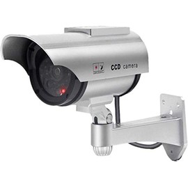 Tech Traders ® TTSSDC SOLAR Power Fake Outdoor Dummy Security Home CCTV Camera LED Light Waterproof [2017-18], Silver