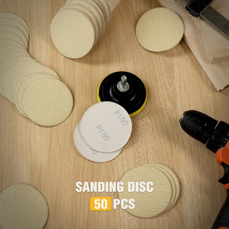 S SATC 50PCS 3 Inch Hook and Loop Sanding Disc