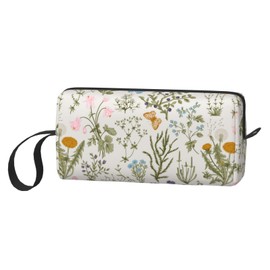 OLUSENMO Vintage Botanical Butterfly Makeup Bag Compact & Durable Travel Organizer Oxford Fabric Impact-Resistant Multi-Purpose Storage Perfect for Travel, Gym, Daily Use