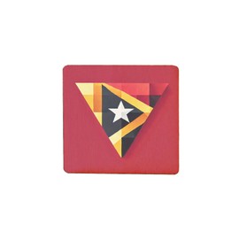 Wooden Fridge Magnet with Geometric Star Design in Bold Colors (mag-kf25-1906)