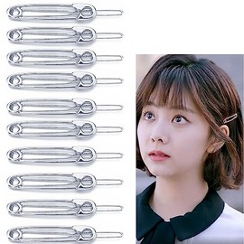Silver Safety Pin Hair Clips Y2K Hair Accessories Goth Hair Clip for Women 10 Pcs Metal Safety Pin Shape Hairpin Non Slip Punk Gothic Paper Clip Hair Pin Accessories