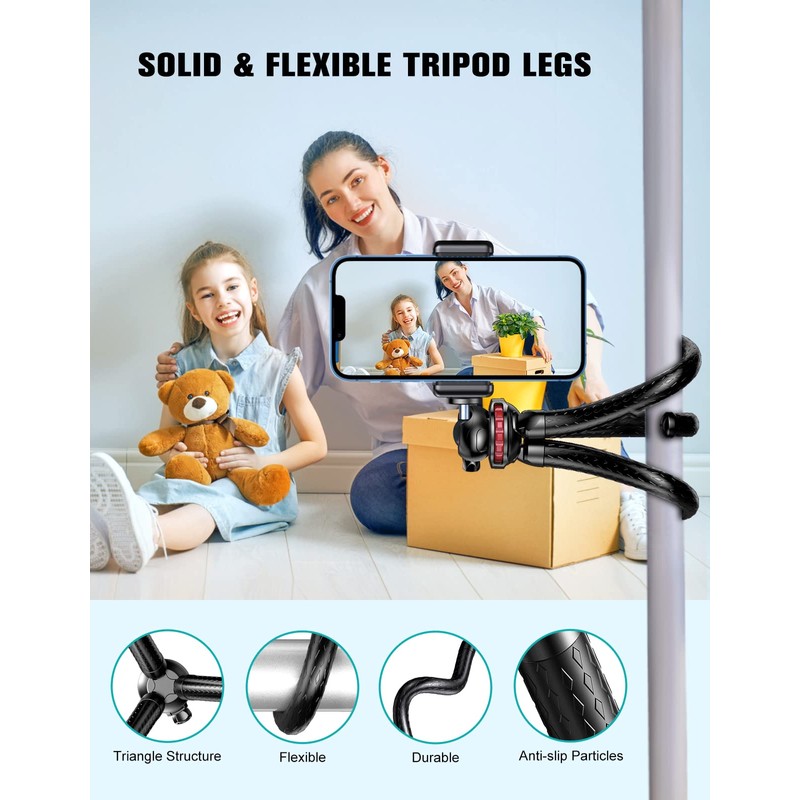 CIRYCASE Phone Tripod, Flexible Mini Selfie Stick Tripod with Wireless