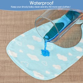 Yafane Baby Dribble Bibs Waterproof Absorbent Cotton Drool Bibs for Baby Boys Girls Unisex Bibs Toddlers Infants for Feeding and Teething 10 Pack (Blue/White)