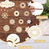 Stiesy 200 Pcs Gears Flower Unfinished Blank Wooden Slices Assorted