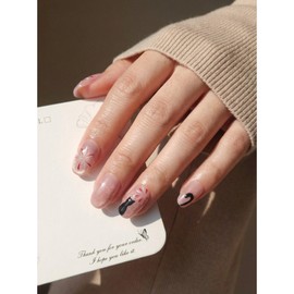 Handmade nail art premium set with nail tips M size 10pcs, 1 set, 08 Flame Cat M / 네일팁 붙이는 수제 네일아트 프리미엄 세트 M 사이즈 10pcs, 1세트, 08불꽃고양이 M