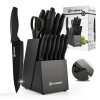 Kitchen Gift 15-Piece Black High Carbon Chef Steak Meat Cutting