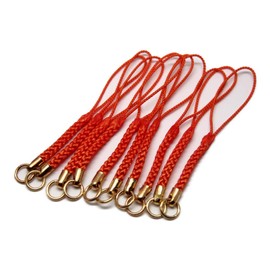 Rayon Can (Gold Plated), Set of 10, Netsuke Cord for Straps, Amulet (Orange)