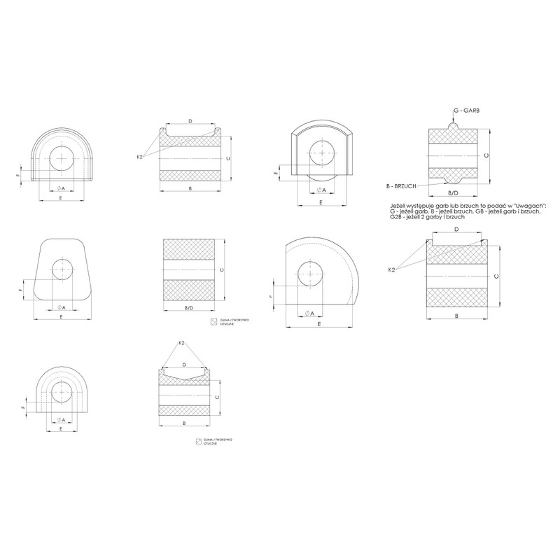 TEDGUM TED80931 POLYURETHANE STABILIZER FRONT (INNER) BUSHING