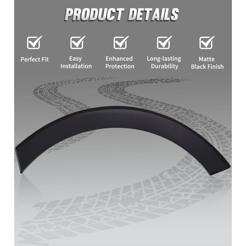 YUWUTF Front Right Door Fender Flare Molding Trim Compatible with