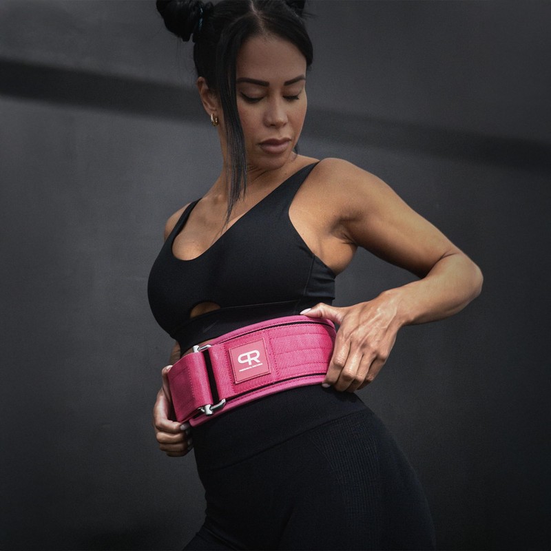 PR Personal Record Quick-Lock Hybrid Weightlifting Belt (Pink, Medium)
