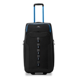 High Sierra Hi-Life 28-Inch Medium Wheeled Duffle - Features Smooth Rolling Wheels, WetPak Pockets, Stack-It Strap, Adjustable Handle, Fleece Pocket, Padded Laptop Sleeve, Expandable - Black/Blue